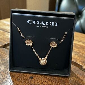 New Coach Open Circle Necklace and Tea Rose Stud Earrings